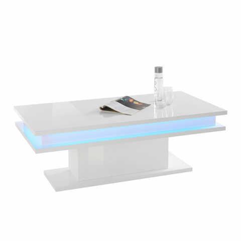 Little Big LED lys lille sofabord 100x55 cm træ blank hvid design bord Kampagne