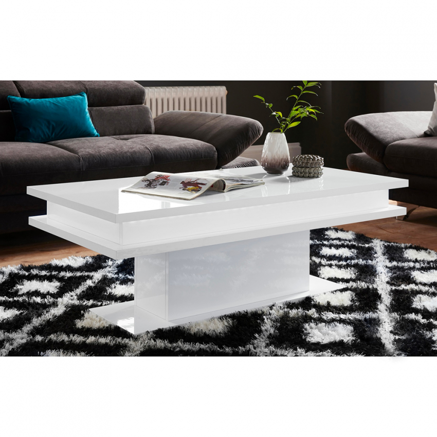 logik Foreman vores Little Big Sofabord til stue 100x55cm blank hvidt design