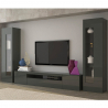 Stue vægmøbel med TV stativ og 2 blanke antracitmontre Daiquiri Udsalg