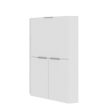Dalia II blankt hvid hjørne træ skrivebordt 70x70 cm klaplåge hylder Tilbud