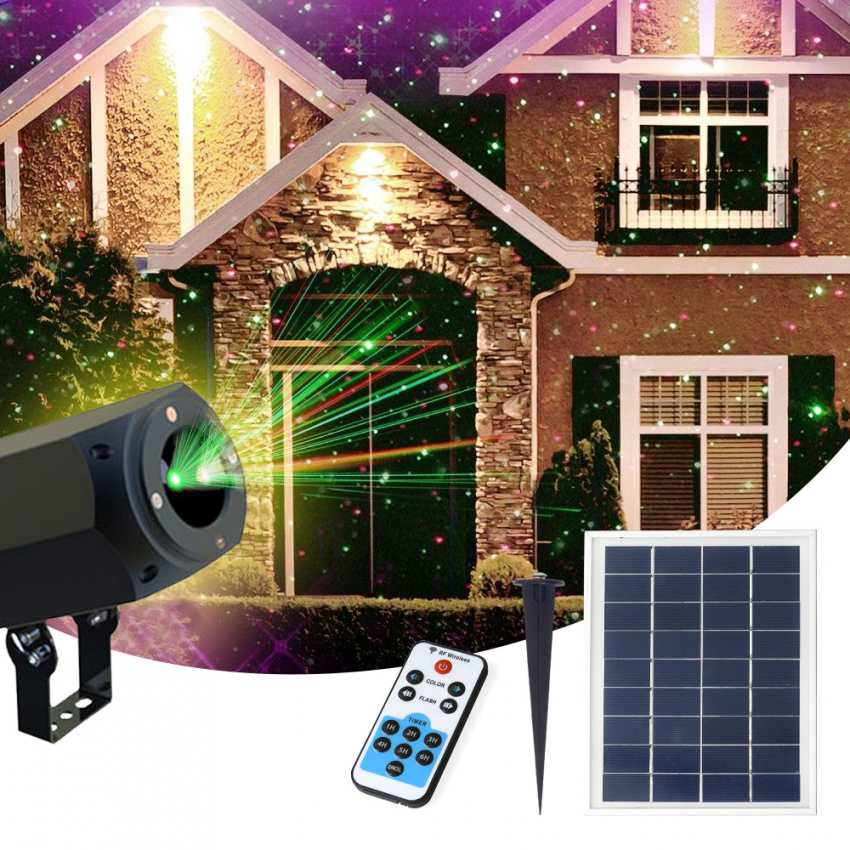 Solcelle LED laser lys projektor til at fejre juletiden til udendørs brug Kampagne