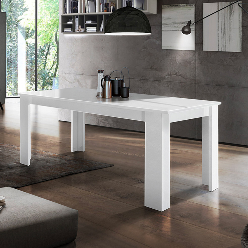 paritet mistænksom Garderobe Jesi Light 90x140-190 cm lille træ blankt hvidt spisebord med udtræk