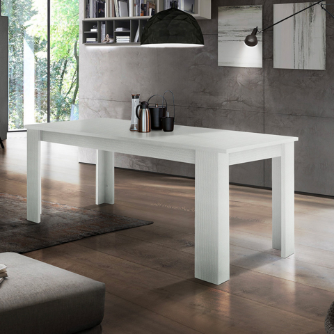 Jesi Lariks 90x120-170 cm lille moderne træ hvidt spisebord med udtræk