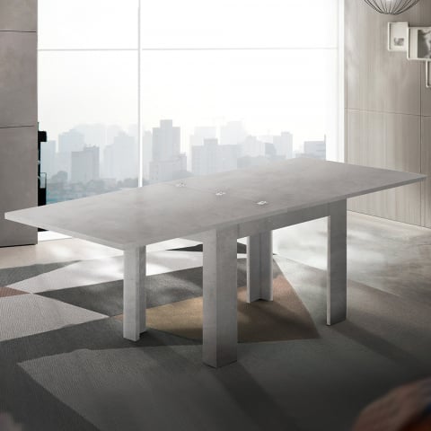 Jesi Raw 90x90-180 cm lille træ spisebord med sammenklappelig udtræk