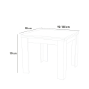 Jesi Raw 90x90-180 cm lille træ spisebord med sammenklappelig udtræk Udsalg