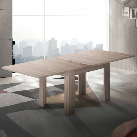 Jesi One 90x90-180 cm lille træ spisebord med sammenklappelig udtræk