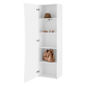 Arco Wardrobe træ garderobeskab blank hvid entremøbel med 5 rum Udsalg