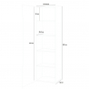 Arco Wardrobe træ garderobeskab blank hvid entremøbel med 5 rum Udvalg