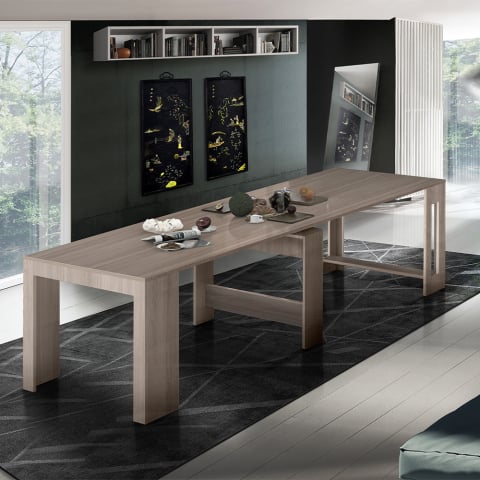 Pratika Pearl 51x90-300 cm lille træ elm effekt spisebord med udtræk