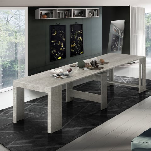 Pratika Pilka 90x51-300cm lille træ grå farvet spisebord med udtræk Kampagne