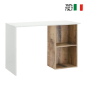 Conti Acero lille træ skrivebord 110x50cm smal bordplade med to hylder På Tilbud