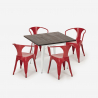 Hustle White cafebord sæt: 4 industrielt farvet stole og 80x80 cm bord Omkostninger