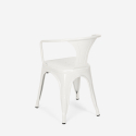 Hustle White cafebord sæt: 4 industrielt farvet stole og 80x80 cm bord 