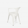 Hustle White cafebord sæt: 4 industrielt farvet stole og 80x80 cm bord 