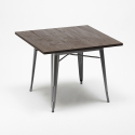 Hustle Træ cafebord sæt: 4 industirelle farvet stole og 80x80 cm bord Køb