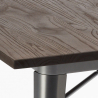 Hustle Træ cafebord sæt: 4 industirelle farvet stole og 80x80 cm bord Billig