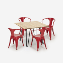 Reims Light cafebord sæt: 4 industrielt farvet stole og 80x80 cm bord Omkostninger