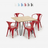 Reims Light cafebord sæt: 4 industrielt farvet stole og 80x80 cm bord Udvalg