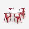 Century White cafebord sæt: 4 industrielt farvet stole og 80x80cm bord Omkostninger