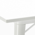 Century White cafebord sæt: 4 industrielt farvet stole og 80x80cm bord Køb