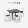 Hustle Wood cafebord sæt: 4 industrielt farvet stole og 80x80 cm bord Tilbud