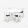 Century Wood White cafebord sæt: 4 industrielle stole og 80x80 cm bord Egenskaber