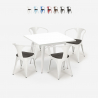 Century Wood White cafebord sæt: 4 industrielle stole og 80x80 cm bord Tilbud