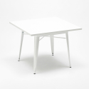 Century Wood White cafebord sæt: 4 industrielle stole og 80x80 cm bord 