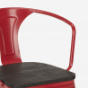 Century Wood cafebord sæt: 4 industrielt farvet stole og 80x80 cm bord 