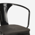 Century Wood Black cafebord sæt: 4 industrielle stole og 80x80 cm bord 