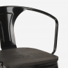 Century Wood Black cafebord sæt: 4 industrielle stole og 80x80 cm bord 