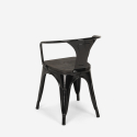 Century Wood Black cafebord sæt: 4 industrielle stole og 80x80 cm bord 