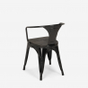 Century Wood Black cafebord sæt: 4 industrielle stole og 80x80 cm bord 