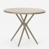Valet beige undendørs havebord sæt: 2 farvede stole og 80 cm rund bord Køb