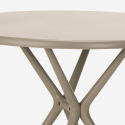 Valet beige undendørs havebord sæt: 2 farvede stole og 80 cm rund bord Billig