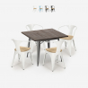 Hustle Top Light spisebord sæt: 4 industriel stole og 80x80 cm bord Tilbud
