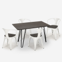 Wismar Wood spisebord sæt: 4 industriel farvet stole og 120x60 cm bord Mål