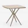 Lavett beige havebord sæt: 2 farvede stole og 72x72 cm firkantet bord Billig