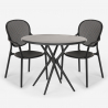 Valet Dark sort havebord møbel sæt: 2 farvede stole og 80 cm rund bord Valgfri