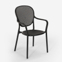 Valet Dark sort havebord møbel sæt: 2 farvede stole og 80 cm rund bord 