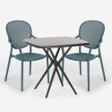 Lavett Dark sort have sæt: 2 farvede stole og 72x72cm firkantet bord Valgfri