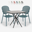 Lavett Dark sort have sæt: 2 farvede stole og 72x72cm firkantet bord Kampagne