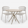 Gianum beige havebord møbel sæt: 2 farvede stole og 80 cm rundt bord Valgfri