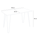 Wismar Top Light Sæt: 4 Industriel farvet stole og 120x60 cm stål bord 
