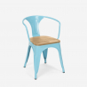Wismar Top Light Sæt: 4 Industriel farvet stole og 120x60 cm stål bord Omkostninger