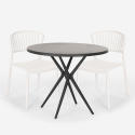 Gianum Dark sort havebord sæt: 2 farvede stole og 80 cm rundt bord Model