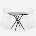 Magus Dark sort havebord sæt 2 farvede stole og 72x72cm firkantet bord Model