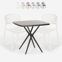 Magus Dark sort havebord sæt 2 farvede stole og 72x72cm firkantet bord På Tilbud
