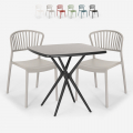 Magus Dark sort havebord sæt 2 farvede stole og 72x72cm firkantet bord Kampagne