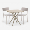 Regas beige havebord sæt: 2 farvede stole og 72x72 cm firkantet bord Model